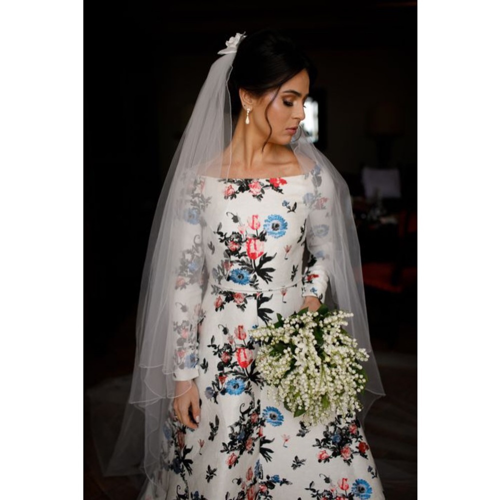 VALENTINO ENCHANTED JUNGLE FLORAL BROCADE GOWN
